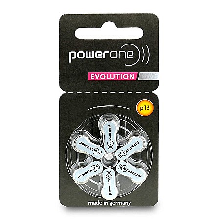 Baterii 13 PR48 PowerOne Evolution Zinc-Aer 1.45V Pentru Aparate Auditive cutie 60 Baterii [1]