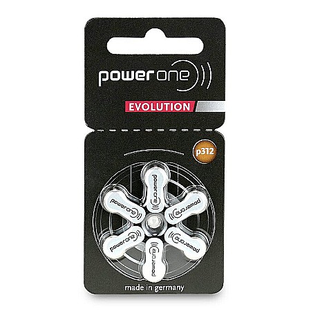 Baterii 312 PR41 PowerOne Evolution  Zinc-Aer 1.45V Pentru Aparate Auditive Cutie 60 Baterii [1]