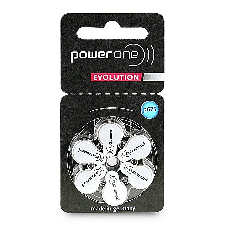 Baterii 675 PR44 PowerOne Evolution Zinc-Aer 1.45V Pentru Aparate Auditive cutie 60 Baterii [1]