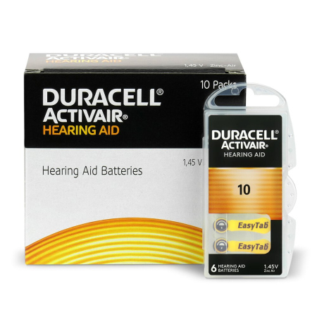 Baterii pentru aparate auditive - Baterii Duracell 10 PR70 Zinc-Aer 1,45V Pentru Aparate Auditive Cutie 60 Baterii