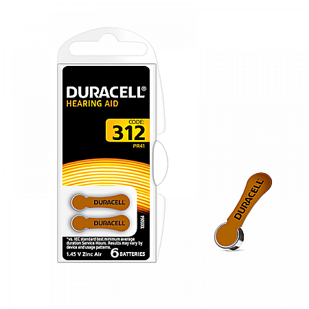 Baterii Duracell 312 PR41 DA312 Zinc-Aer 1,45V Pentru Aparate Auditive Set 60 Baterii [2]