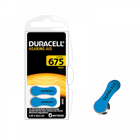 Baterii Duracell 675 PR44 DA675 Zinc-Aer 1,45V Pentru Aparate Auditive Set 60 Baterii [1]