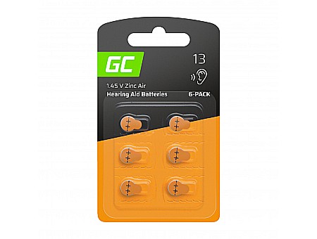 Baterii Pentru Aparate Auditive Green Cell 13 PR48 DA13 Zinc-Aer 1.45V Set 6 buc.
