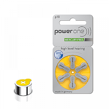 Baterii PowerOne 10 PR70 Zinc-Aer 1,45V Pentru Aparate Auditive Set 60 Baterii [1]