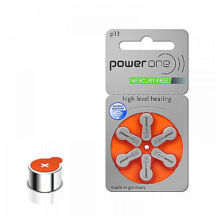 Baterii PowerOne 13 PR48 Zinc-Aer 1,45V Pentru Aparate Auditive Set 60 Baterii [1]