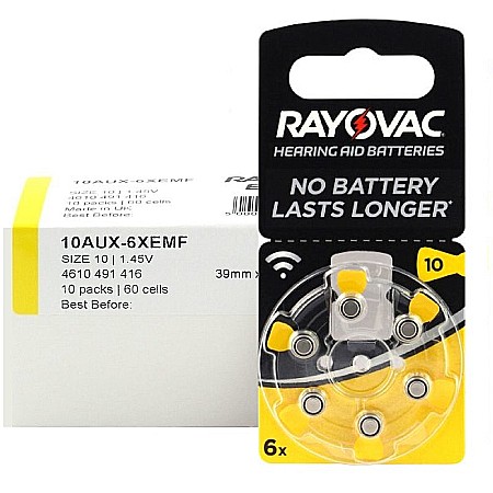 Baterii Zinc-Aer - Baterii Rayovac Acoustic 10 PR70 Zinc-Aer 1.45V Pentru Aparate Auditive Set 60 Baterii