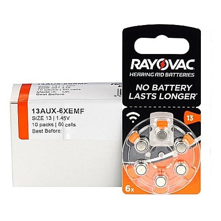 Baterii Zinc-Aer - Baterii Rayovac Acoustic 13 PR48 Zinc-Aer 1.45V Pentru Aparate Auditive Set 60 Baterii