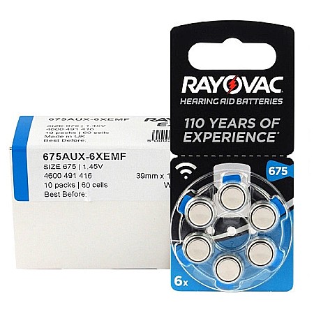Baterii Zinc-Aer - Baterii Rayovac Acoustic 675 PR44 Zinc-Aer 1.45V Pentru Aparate Auditive Set 60 Baterii