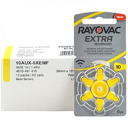 Baterii Zinc-Aer - Baterii Rayovac Extra 10 PR70 Zinc-Aer 1.45V Pentru Aparate Auditive Set 60 Baterii