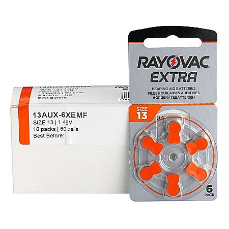 Baterii Zinc-Aer - Baterii Rayovac Extra 13 PR48 Zinc-Aer 1.45V Pentru Aparate Auditive Set 60 Baterii