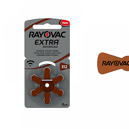 Baterii Rayovac Extra 312 PR41 Zinc-Aer 1.45V Pentru Aparate Auditive Set 60 Baterii [1]