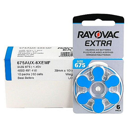 Baterii Zinc-Aer - Baterii Rayovac Extra 675 PR44 Zinc-Aer 1.45V Pentru Aparate Auditive Set 60 Baterii