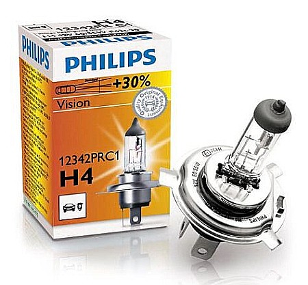 Accesorii auto - Bec far auto Philips Vision 12342PRC1 +30% H4 12V 55W