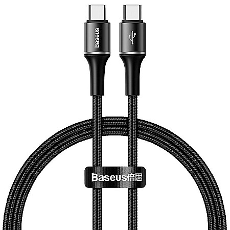Cabluri USB - Cablu Baseus Halo USB Tip-C la Tip-C PD 2.0 60W 20V 3A 1m incarcare si date CATGH-J01 Negru