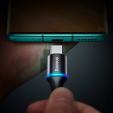 Cablu Baseus Halo USB Tip-C la Tip-C PD 2.0 60W 20V 3A 1m incarcare si date CATGH-J01 Negru [1]