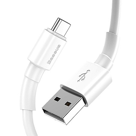 Cablu USB la USB Tip-C 3A Baseus Mini incarcare si date 1 metru alb CATSW-02 [2]