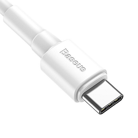 Cablu USB la USB Tip-C 3A Baseus Mini incarcare si date 1 metru alb CATSW-02 [1]