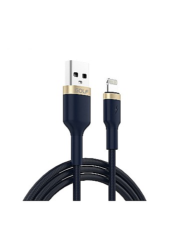 Cabluri USB - Cablu USB Lightning FAST CHARGE Metal Braided Golf GC-71i ALBASTRU