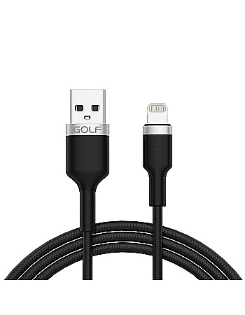Cabluri USB - Cablu USB Lightning FAST CHARGE Metal Braided Golf GC-71i NEGRU