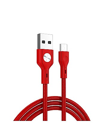 Cabluri USB - Cablu USB micro USB CD Leather Golf GC-60m ROSU