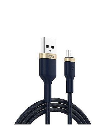Cabluri USB - Cablu USB micro USB FAST CHARGE Metal Braided Golf GC-71m ALBASTRU