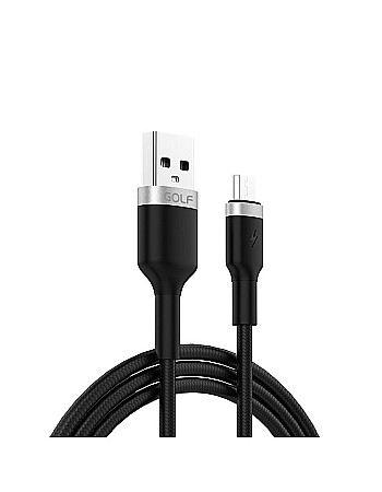 Cabluri USB - Cablu USB micro USB FAST CHARGE Metal Braided Golf GC-71m NEGRU