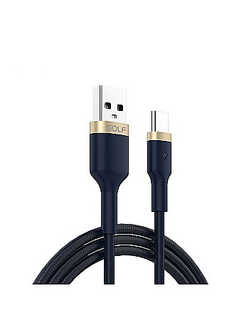 Cabluri USB - Cablu USB Tip C FAST CHARGE Metal Braided Golf GC-71t ALBASTRU