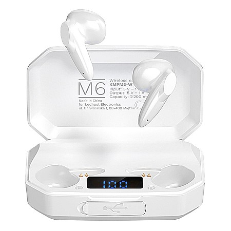 Casti wireless bluetooth 5.1 albe KrugerMatz M6 [1]