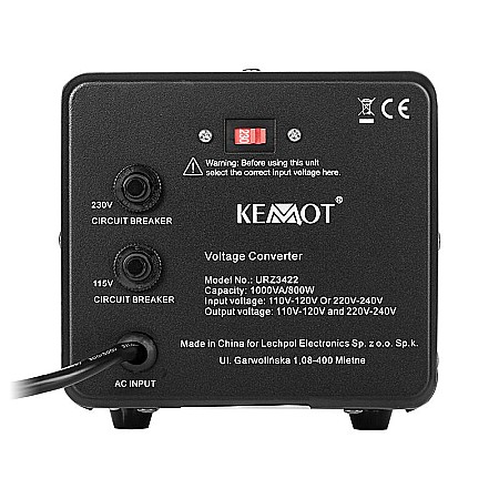 Convertor tensiune 800W 115V ⇄ 230V 1000VA Kemot URZ3422 [1]