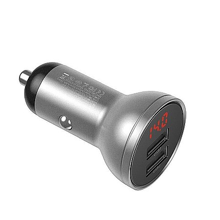 Incarcator Auto Baseus Digital Display Dual USB 4.8A 24W CCBX-0S Silver [4]