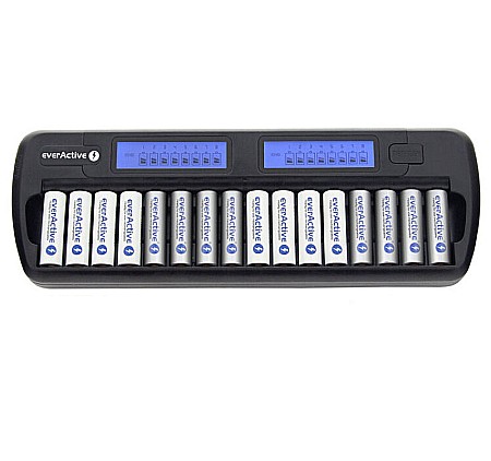 Surse de incarcare - Incarcator cu 16 canale pentru acumulatori AA (R6) sau AAA (R3) 1.2V Ni-MH EverActive NC-1600