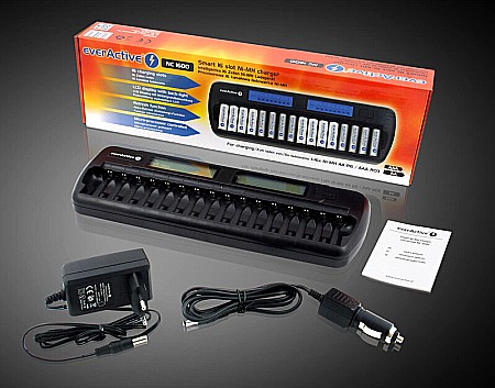 Incarcator cu 16 canale pentru acumulatori AA (R6) sau AAA (R3) 1.2V Ni-MH EverActive NC-1600 [1]