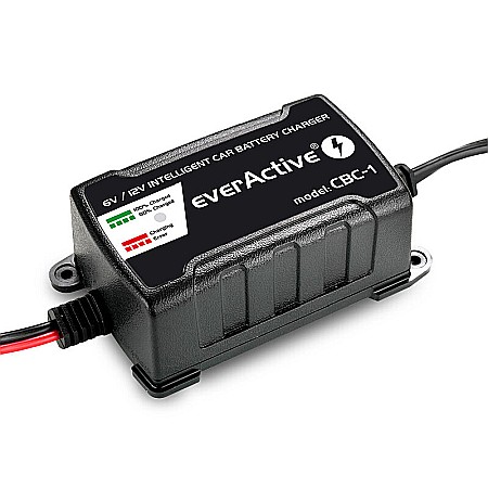 Incarcator inteligent 6V / 12V 1Ah EverActive CBC-1 pentru acumulatori stationari etansi plumb-acid VRLA SLA AGM GEL