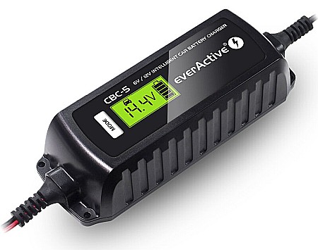 Incarcator inteligent 6V / 12V - max. 3.8ah Everactive CBC-5 pentru acumulatori stationari etansi plumb-acid auto moto