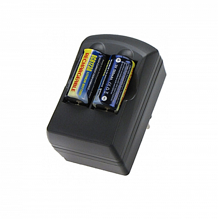Surse de incarcare - Incarcator Li-Ion + 2 acumulatori CR123A 3V 500mA