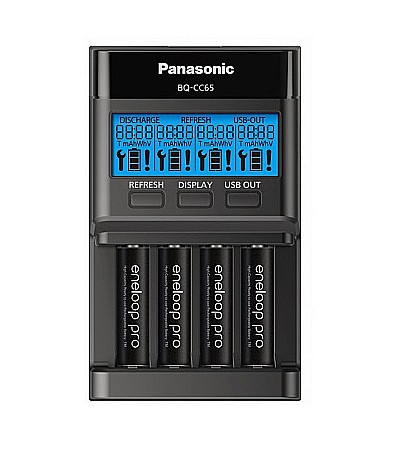 Acumulatori - Incarcator Panasonic Eneloop pentru acumulatori AA si AAA Ni-MH 1.2V cu iesire USB si incarcare individuala BQ-CC65