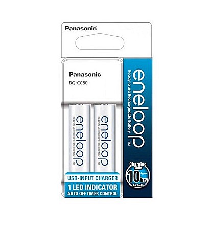 Surse de incarcare - Incarcator Panasonic Eneloop USB cu 2 acumulatori AA R6 1900mAh Ni-MH K-KJ80MCC20USB