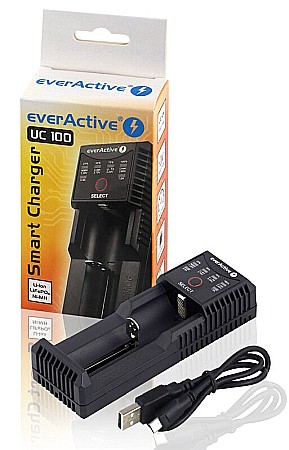 Incarcator pentru acumulatori Li-Ion si Ni-MH 1 canal EverActive UC-100 1,2V / 3,6V / 3,7V / 3,8V [4]