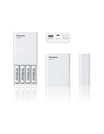 Incarcator Powerbank Panasonic cu 4 acumulatori Eneloop 1,2V 1900mah Ni-MH K-KJ87MCC40USB [2]