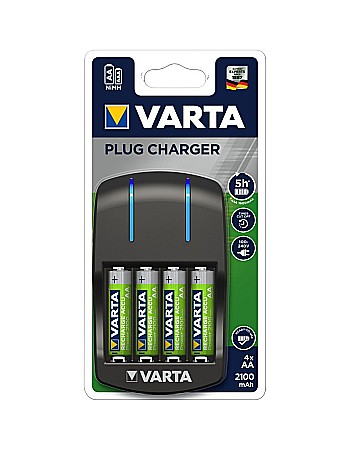 Surse de incarcare - Incarcator Varta Plug Charger 57647 AA/AAA + 4 acumulatori AA 2100 mAh