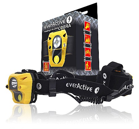 Lanterna frontala EverActive Cobra HL-250 Cu LED COB si Cree XP-E2 3W 200 lumeni [1]