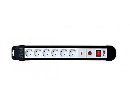 Electrice si electronice - Prelungitor cu protectie 3 metri 6 prize schuko cu reset si intrerupator cablu 3x1,5mm TED