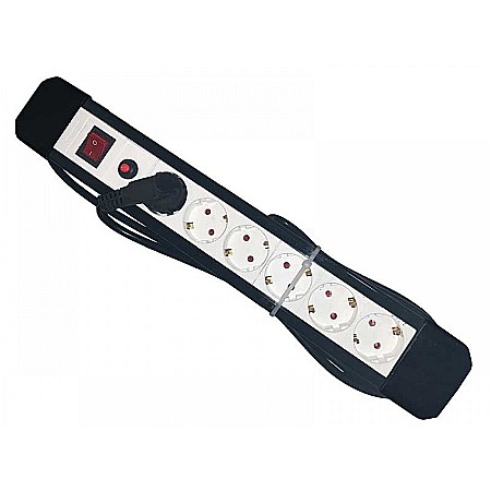 Electrice si electronice - Prelungitor cu protectie supratensiune 3 metri 6 prize intrerupator cablu 3 X 1.5mm Alien