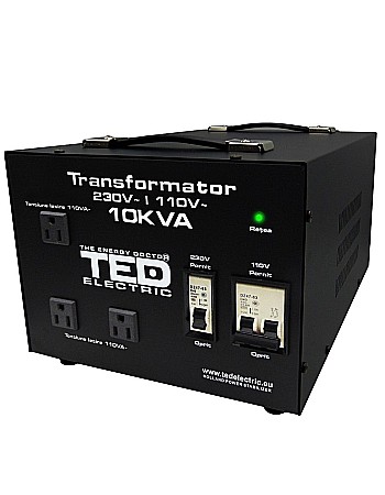 Convertoare tensiune - Transformator de tensiune de la 230-220V la 110-115V 10kVA / 8000W cu carcasa TED Electric