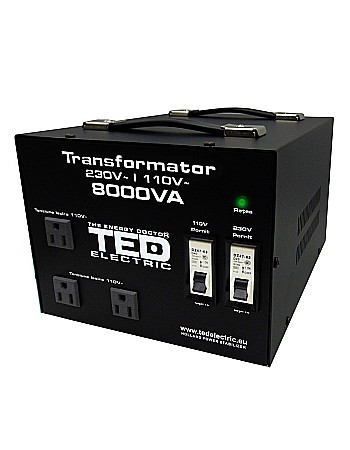 Convertoare tensiune - Transformator de tensiune de la 230-220V la 110-115V 8000VA/6400W cu carcasa TED Electric