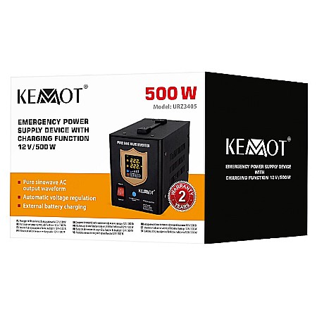 UPS pentru centrala termica 500W 800VA 12V Sinus Pur Kemot URZ3405B negru [2]