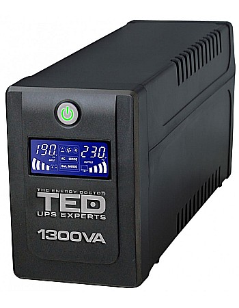 UPS-uri - UPS TED Electric 1300VA / 750W Line Interactive cu 4 iesiri schuko si display LCD TED-1300