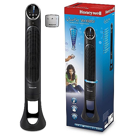 Electrice si electronice - Ventilator turn Honeywell HYF290E QuietSet, 8 viteze, timer, telecomanda, zgomot redus, Negru