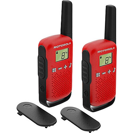 Diverse gadgeturi - Walkie Talkie Statie Radio PMR Motorola T42 set 2 buc. rosu
