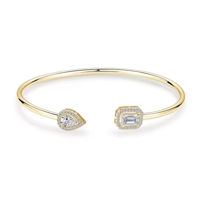 Brățară din Argint Cuff Bangle cu Moissanite D VVS1 1.30 ct | Argint Placat cu Platină, Aur Galben sau Rose [2]